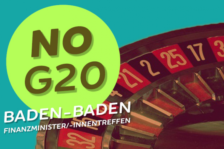 Demo gegen das G20-Finanzministertreffen in Baden-Baden